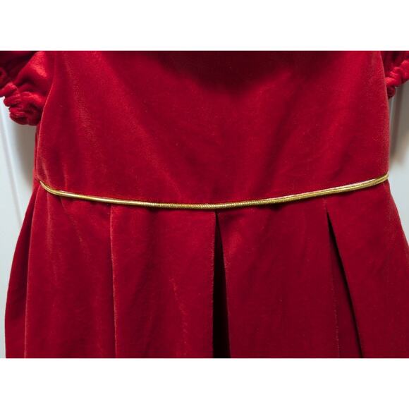 Max Studio Girl's Toddler 3T Holiday Christmas Red Velour Winter Dress Faux Fur - Picture 3 of 6